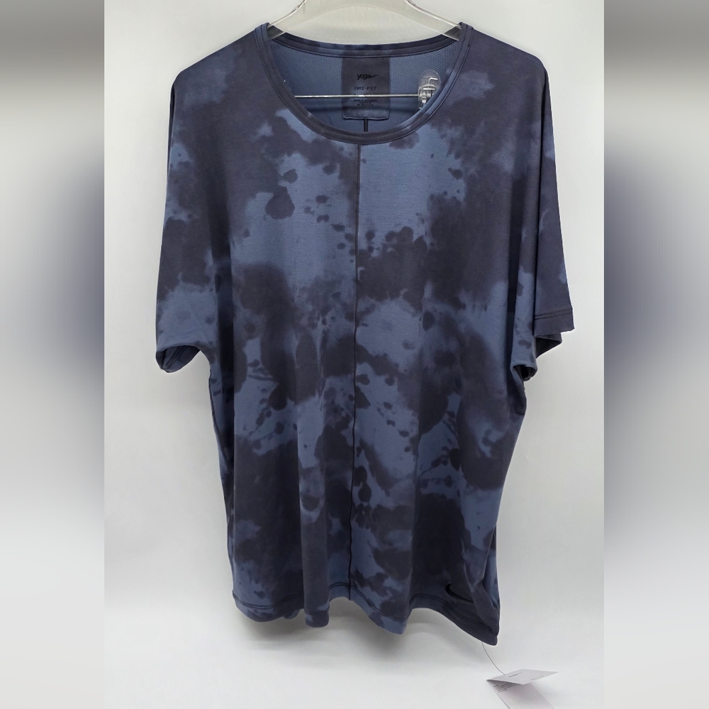 Nike Men's Blue Tie-Dye Short Sleeve Tee